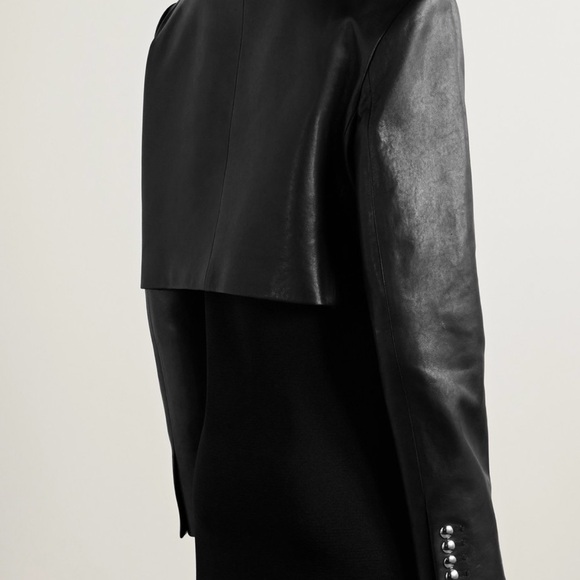KHAITE Black Leather Samuelson Button-Up Jacket - Picture 2 of 2